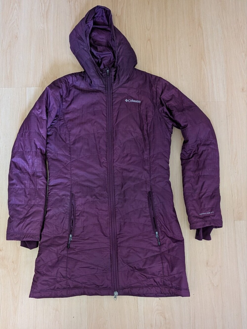 Columbia Mighty Lite Hooded Jacket Women's Medium Purple Omni-Heat Puffer